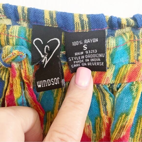 Windsor Multicolor Boho High Rise Slit Maxi Skirt Small - Picture 5 of 5